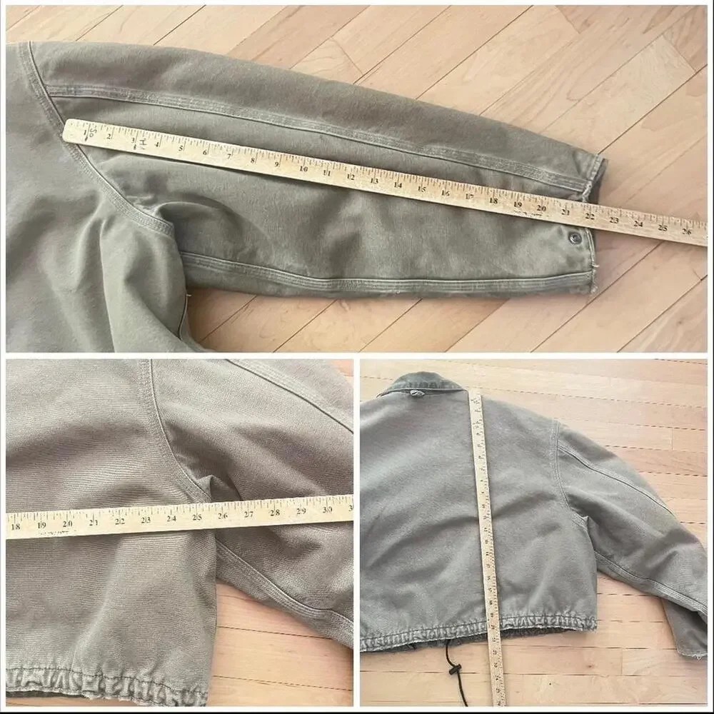 Carhartt Duck Canvas Tan Detroit Jacket Blanket Line Corduroy Collar M Union USA - Picture 4 of 6